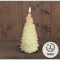 Anna's collection LED candle wax Christmas tree ivory 9.5x20cm