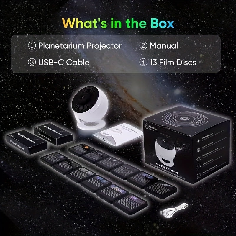 Galaxy Star Projector with 13 Discs USB-1