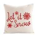 Linen Merry Christmas Pillow Cover - 45x45cm Decorative Pillowcase