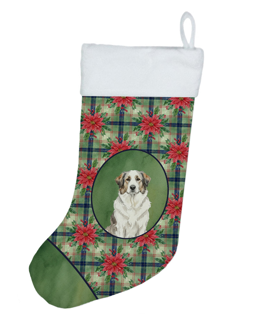 Badger Great Pyrenees Christmas PoinsettIas Holiday Stocking
