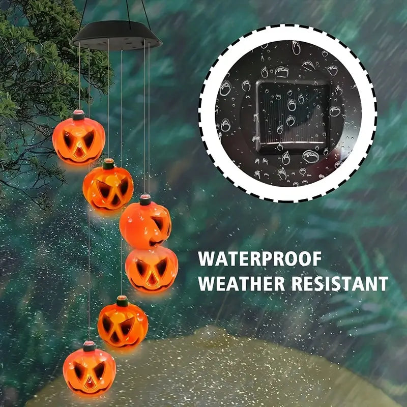 Spooky Solar Serenade: 6 Glowing Pumpkin Wind Chimes for Halloween