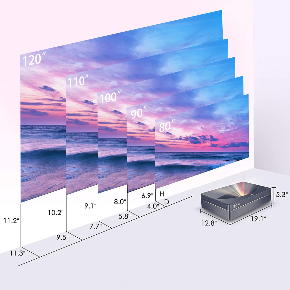 OMMC 4K Projector UHD Laser TV Home Theatre Projector 2500-4