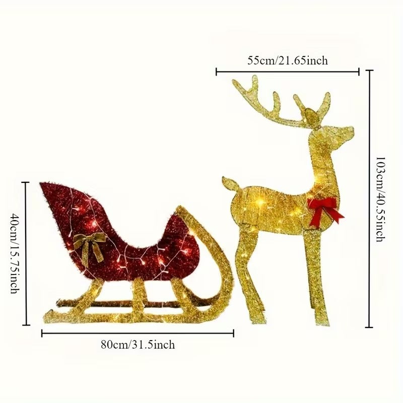 Lighted Christmas Reindeer Yard Decoration