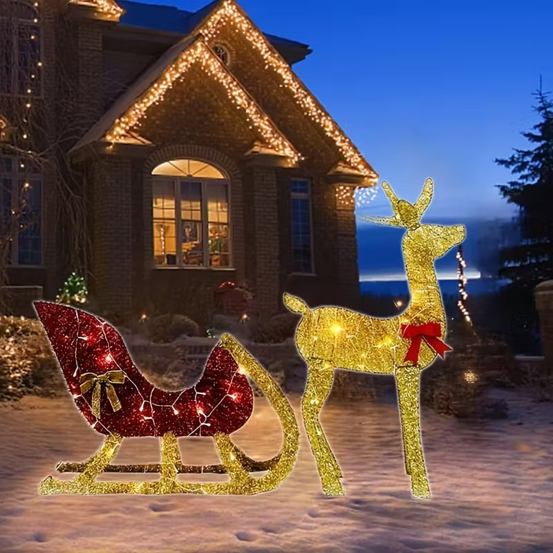 Lighted Christmas Reindeer Yard Decoration
