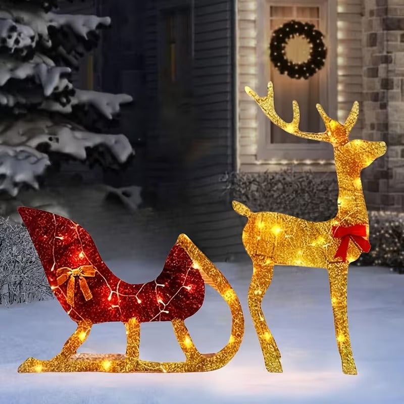 Lighted Christmas Reindeer Yard Decoration