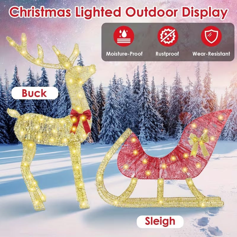 Lighted Christmas Reindeer Yard Decoration